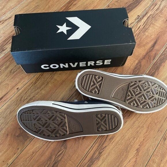 Converse Boys Navy Tie Up Sneakers Navy New Size 12 - Picture 2 of 5